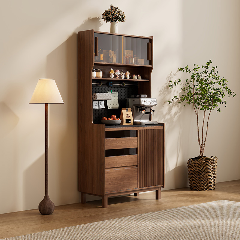 北美黑胡桃木餐边柜储物柜实木家具客厅柜组合高柜