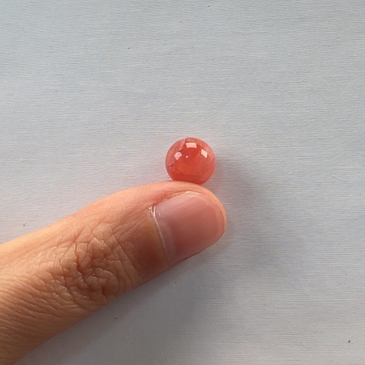 菱锰矿（红纹石）单珠未镶嵌1*3