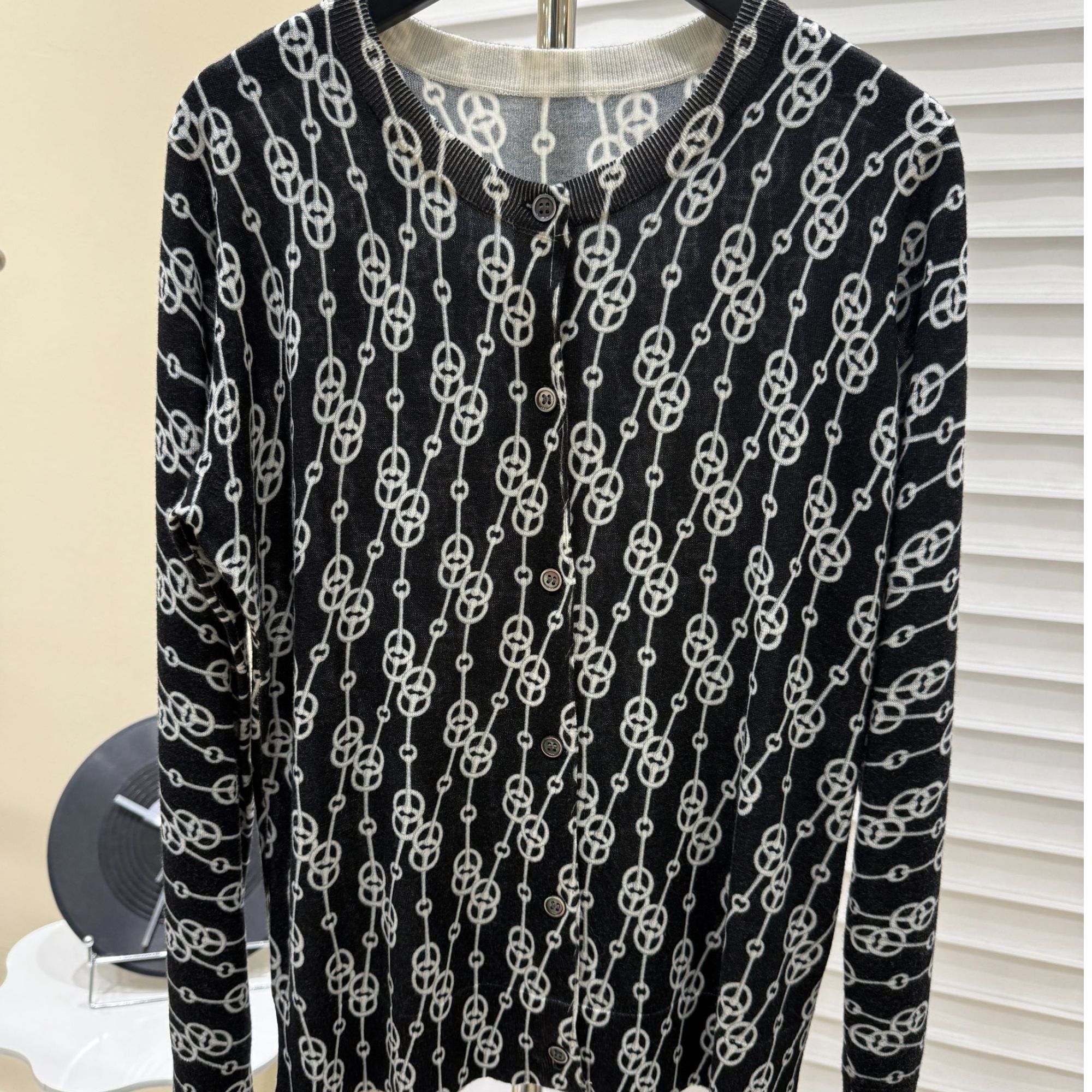 【寶姐专属】老花小众黑色羊毛衫杨子纱-18针顶版