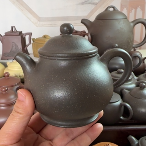 紫砂茶壶梨皮天青250cc