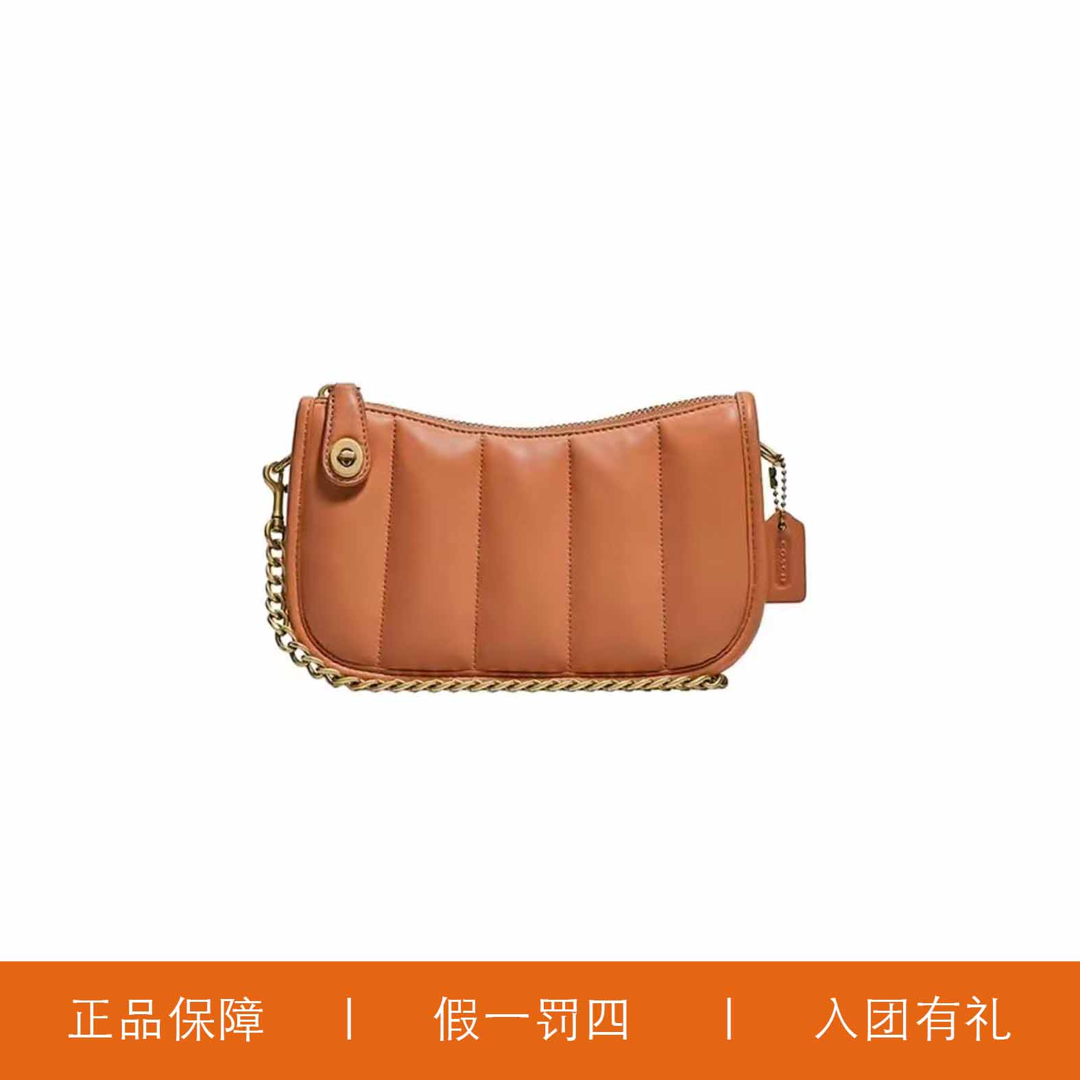 95新 COACH/蔻驰 蔻驰棕云朵腋下包/X5185/20X12X6