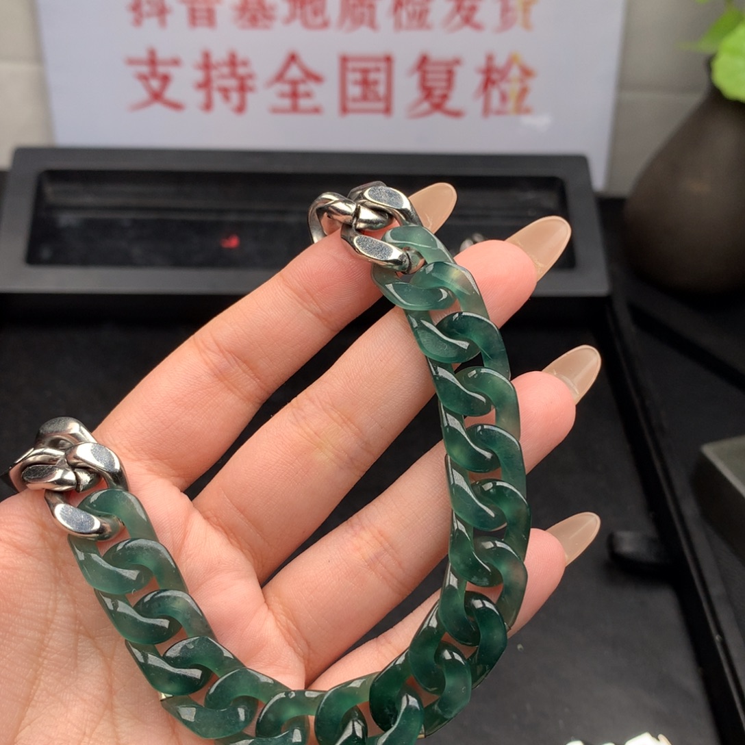 浦***财翡翠未镶嵌手链00004