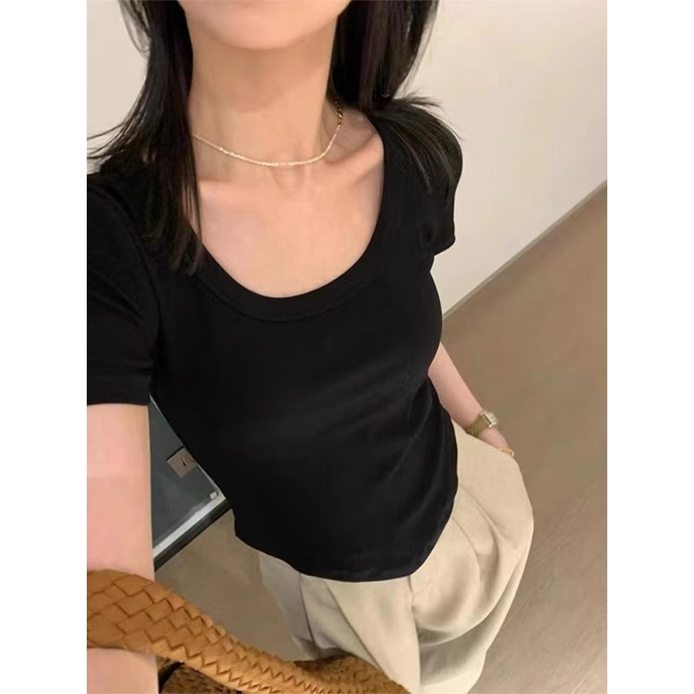 【小巧定制】XQ2371夏季新款显瘦百搭小蛮腰短袖