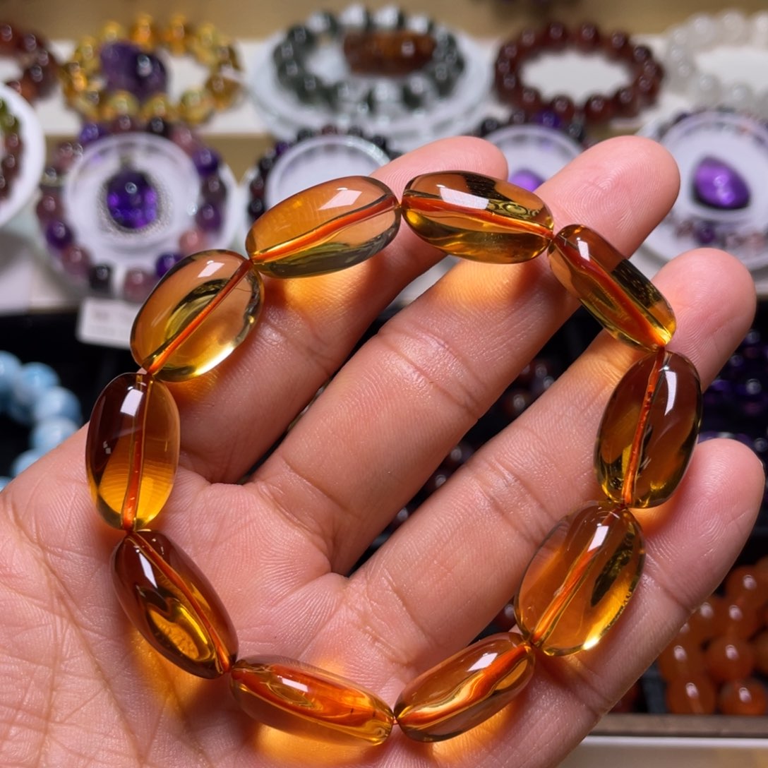 水晶手链未镶嵌巴西金红料毕业级