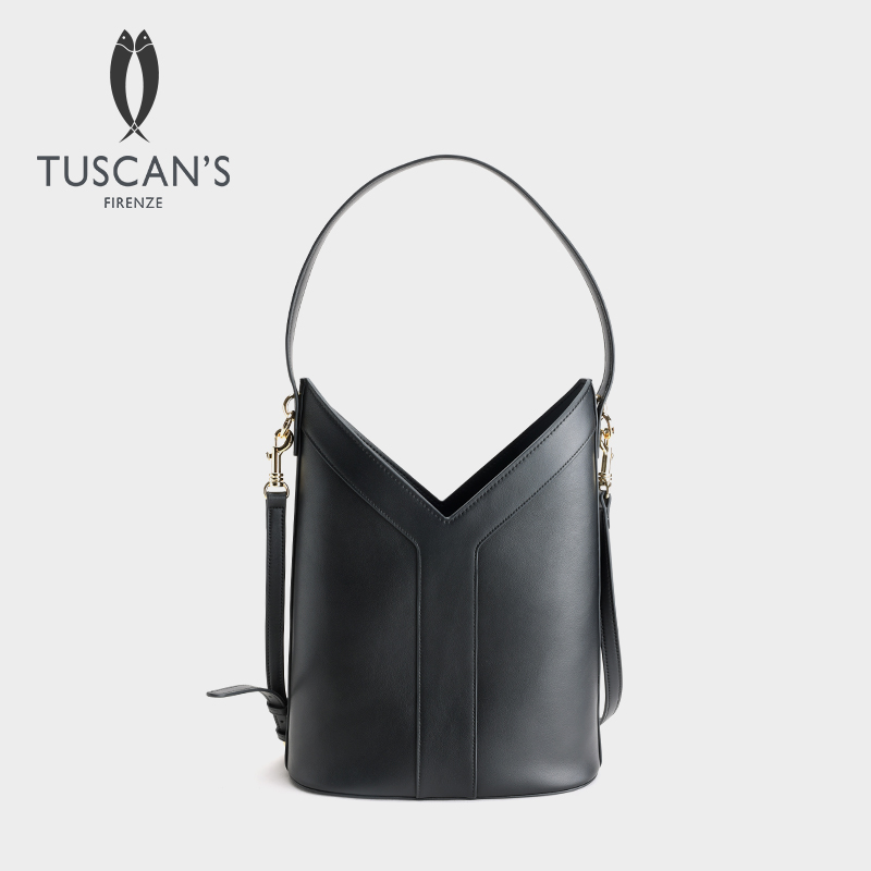 TUSCAN'S新款通勤风水桶包轻奢小众款单肩斜挎包时代双鱼