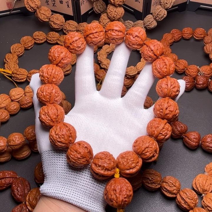 春***雨文玩核桃手串蚂蚁纹龙脊