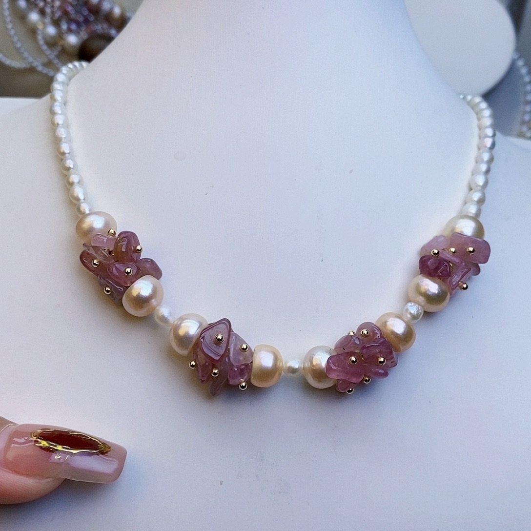 淡水珍珠颈饰银S925镶嵌