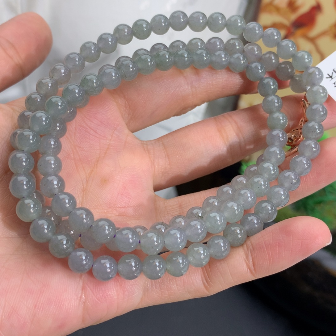 翡翠未镶嵌手串卡6胶润乌鸡项链