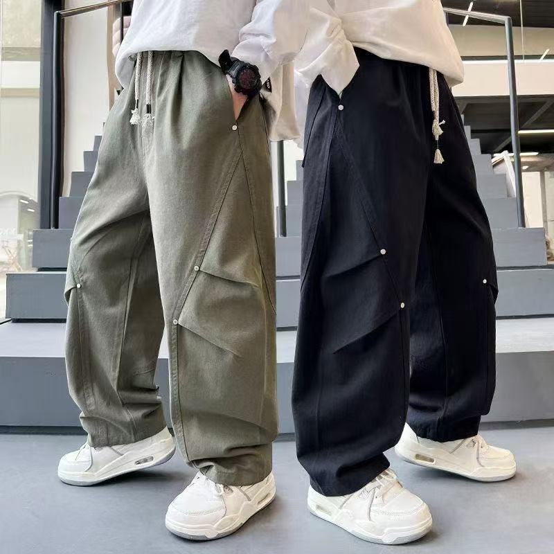 秋季新款男童工装裤裤子2025宽松大童男孩休闲时尚