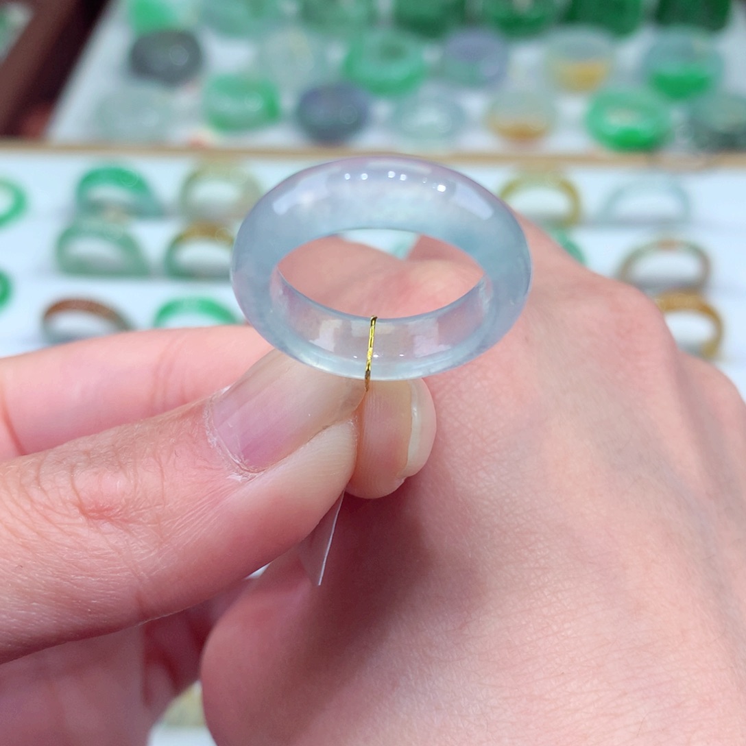 翡翠未镶嵌戒指13号冰蓝钢