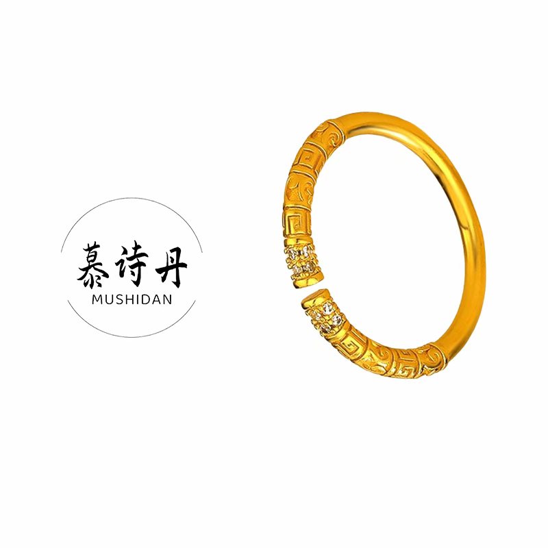 铜合金戒指 金箍棒开口戒指女爆款高级小众指环