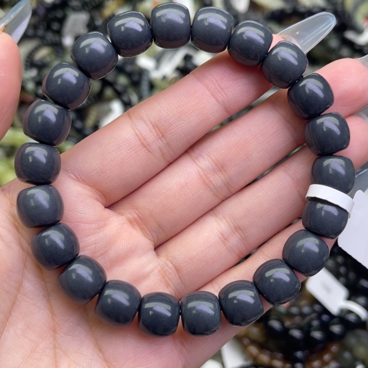 和田玉未镶嵌手链新疆莫兰迪黑