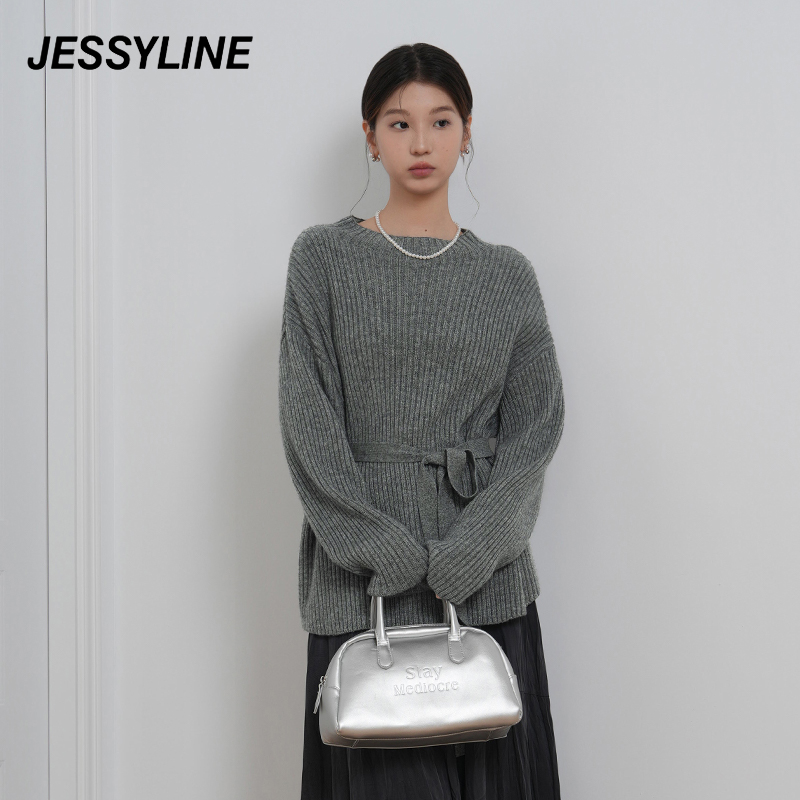 jessyline冬季新款女装 杰茜莱纯色宽松套头毛衣女 442104007
