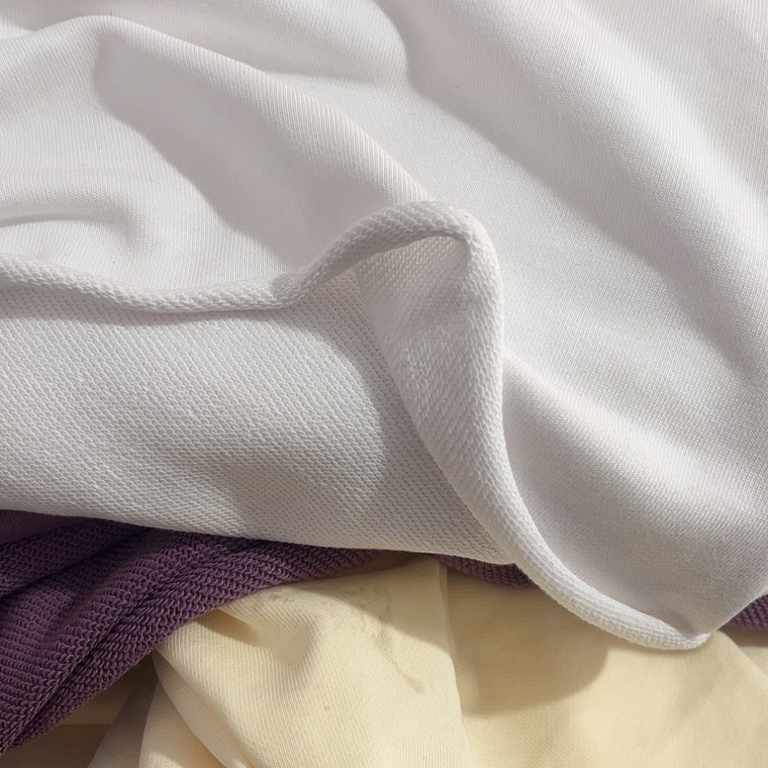 白色纯棉毛圈面料很舒服1.7×2米长带螺纹