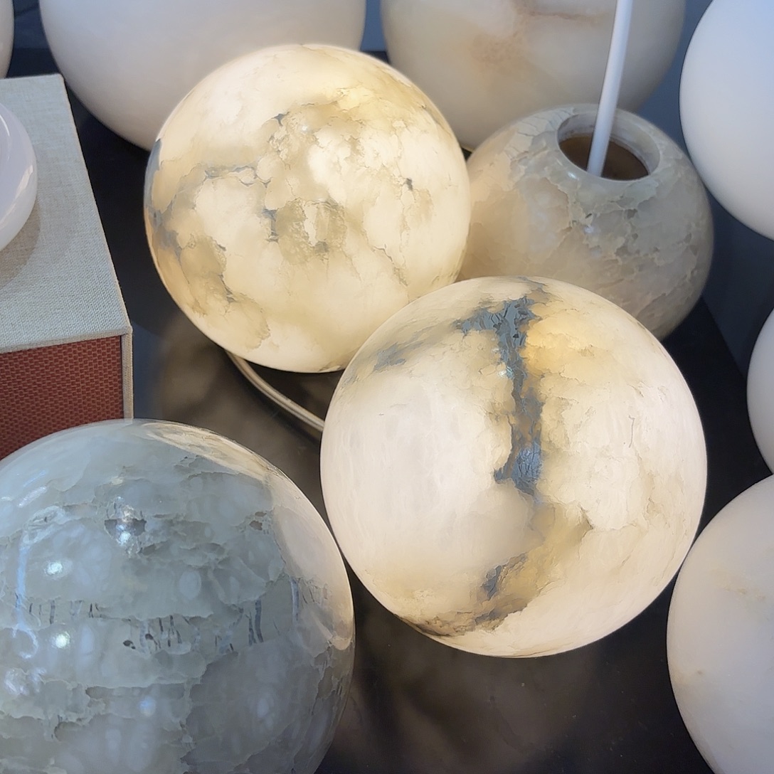 鱼线型吊灯天然云石氛围小台灯直播间专享价