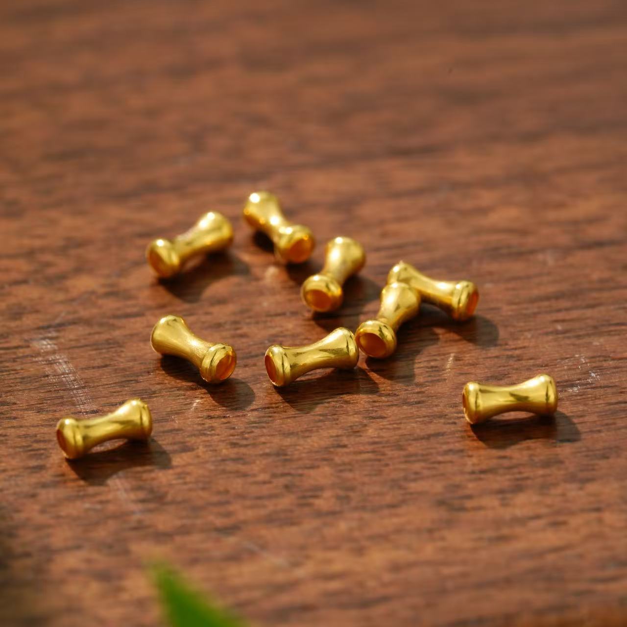京-东发货18k金小骨头金管子竹节配件配饰