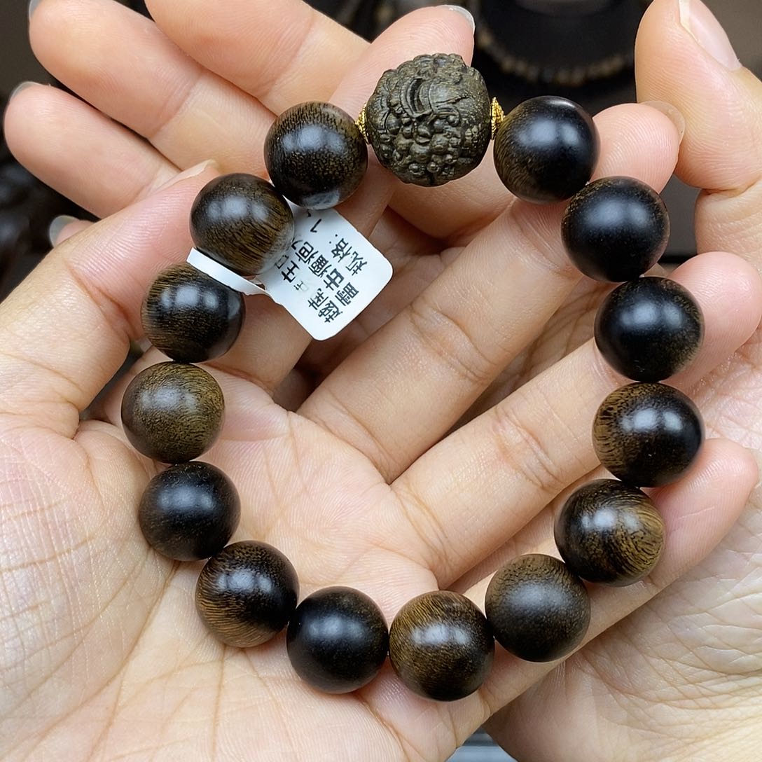 手串沉香越南芽庄白棋楠雷击瘤疤水纹