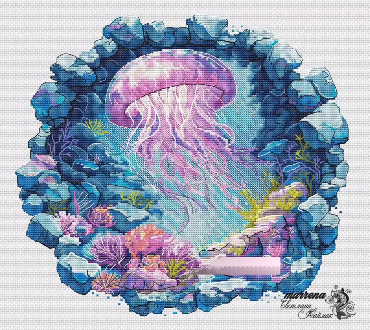 【CC2702-紫色的水母】十字绣2024新款餐厅卡通动漫蛋糕甜点油画