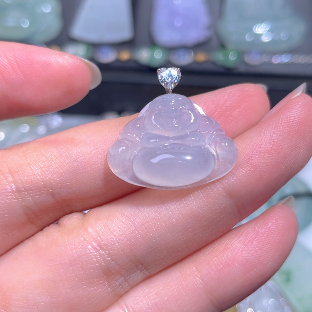 颈饰18K金镶嵌翡翠翡翠