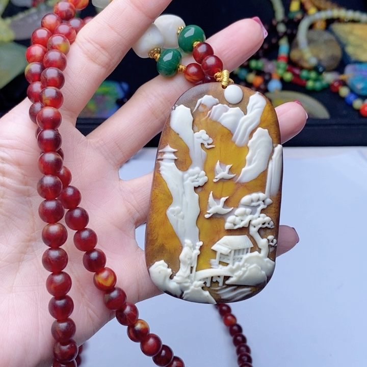 蜜蜡颈饰未镶嵌386套装