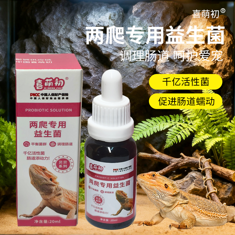喜萌初爬宠专用益生菌鬃狮蜥守宫蛇类鹦鹉乌龟调理肠胃促进消化