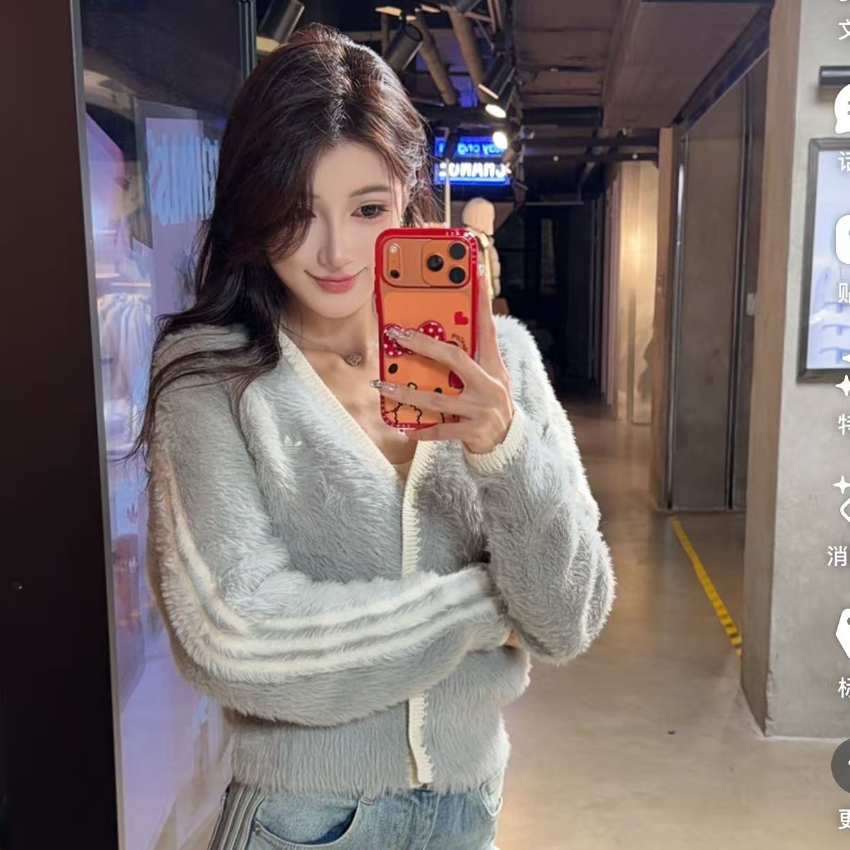 Adidas三叶草「新年款」慵懒风针织运动毛衣开衫外套 KT3171 KT3170