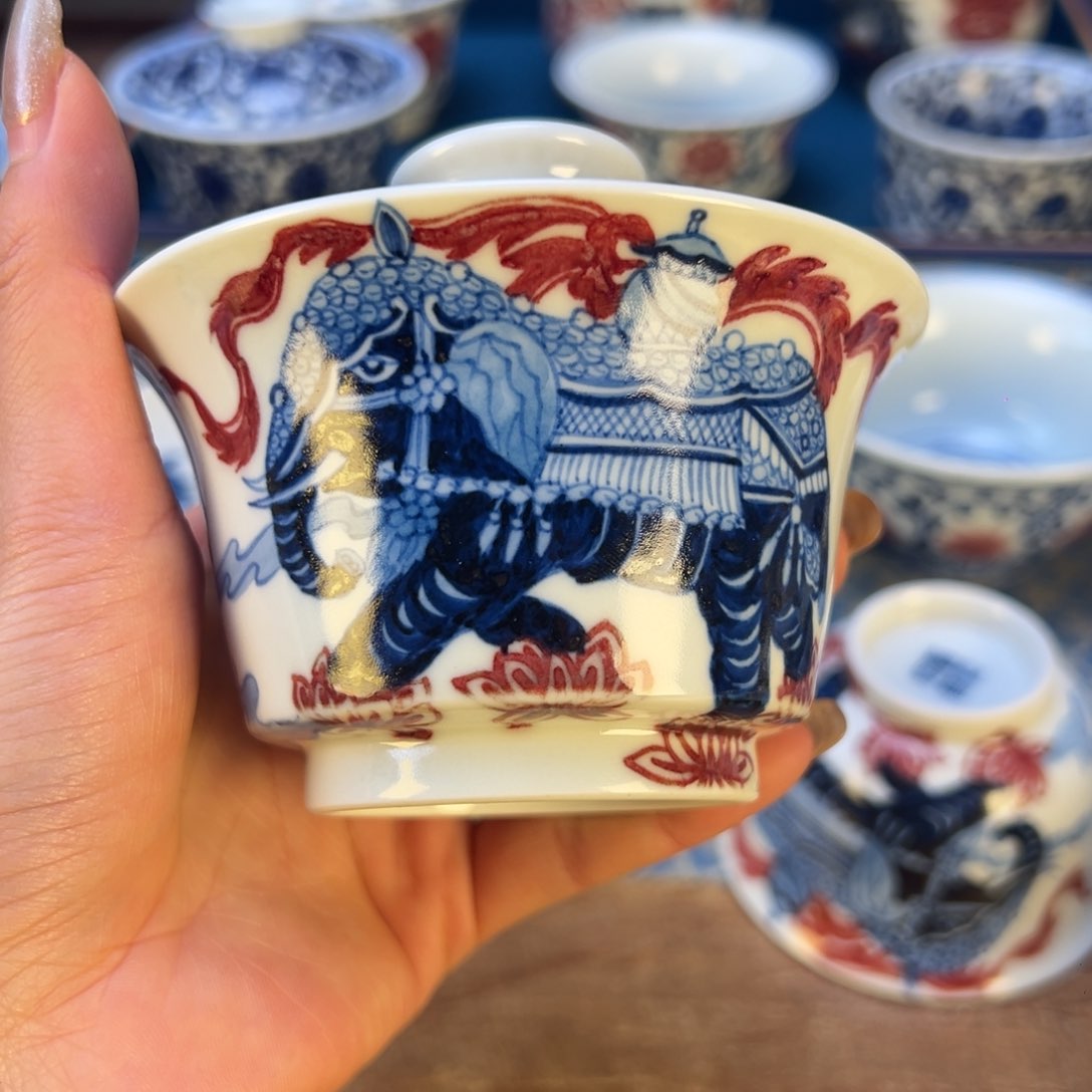 盖碗j****o景德镇瓷器手工手绘陶瓷