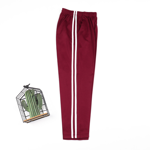 枣红色春夏款校服裤子男女直筒初高中小学生宽松运动校裤新