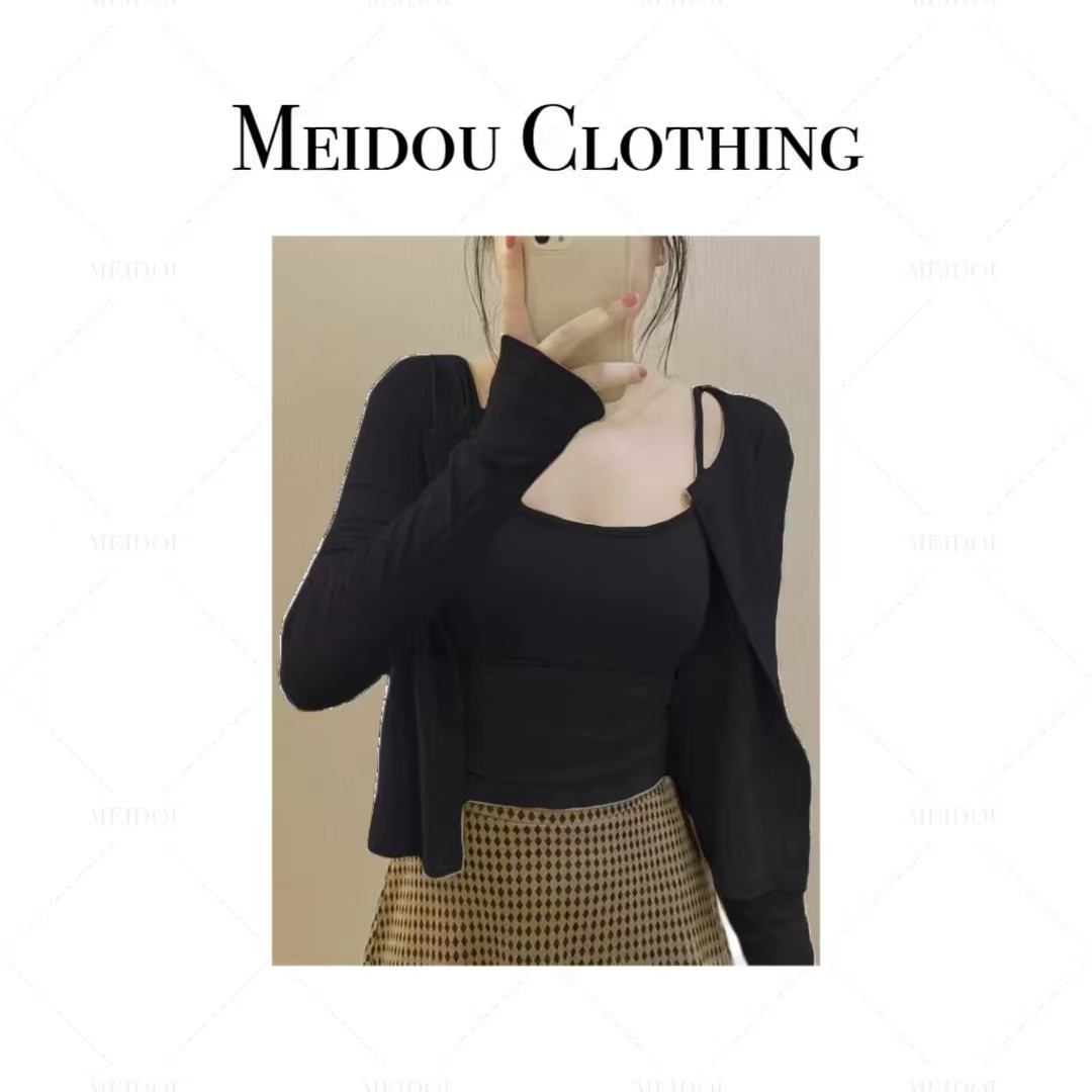 MEIDOU-843【春日暖阳】纯欲设计感两件套春秋ins气质时尚