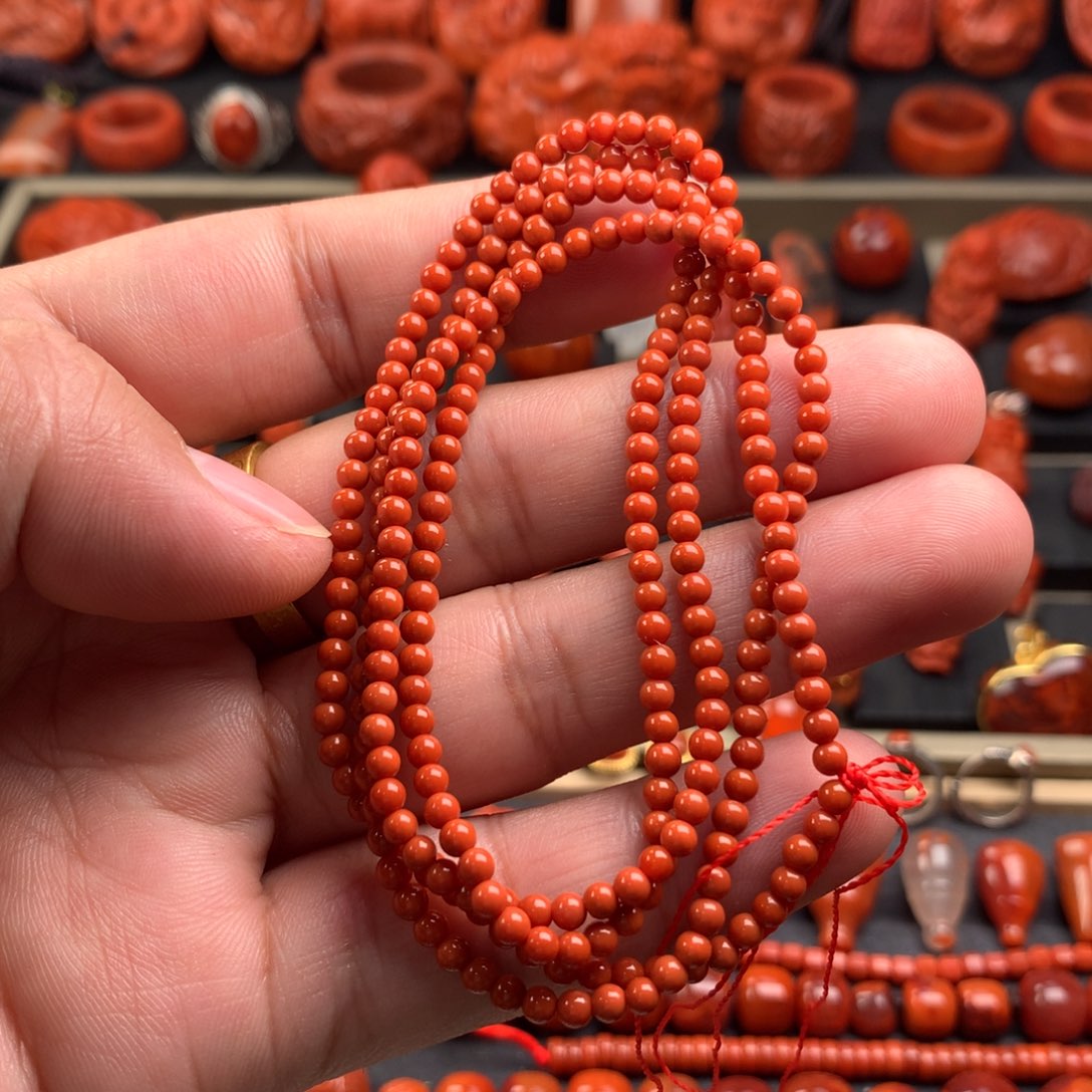 南红玛瑙小米珠3+未镶嵌