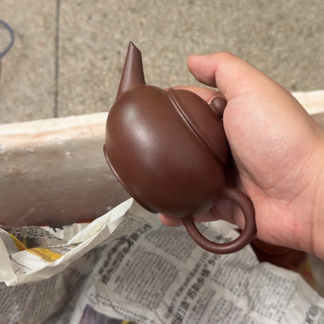 紫砂茶壶紫泥水平壶200cc