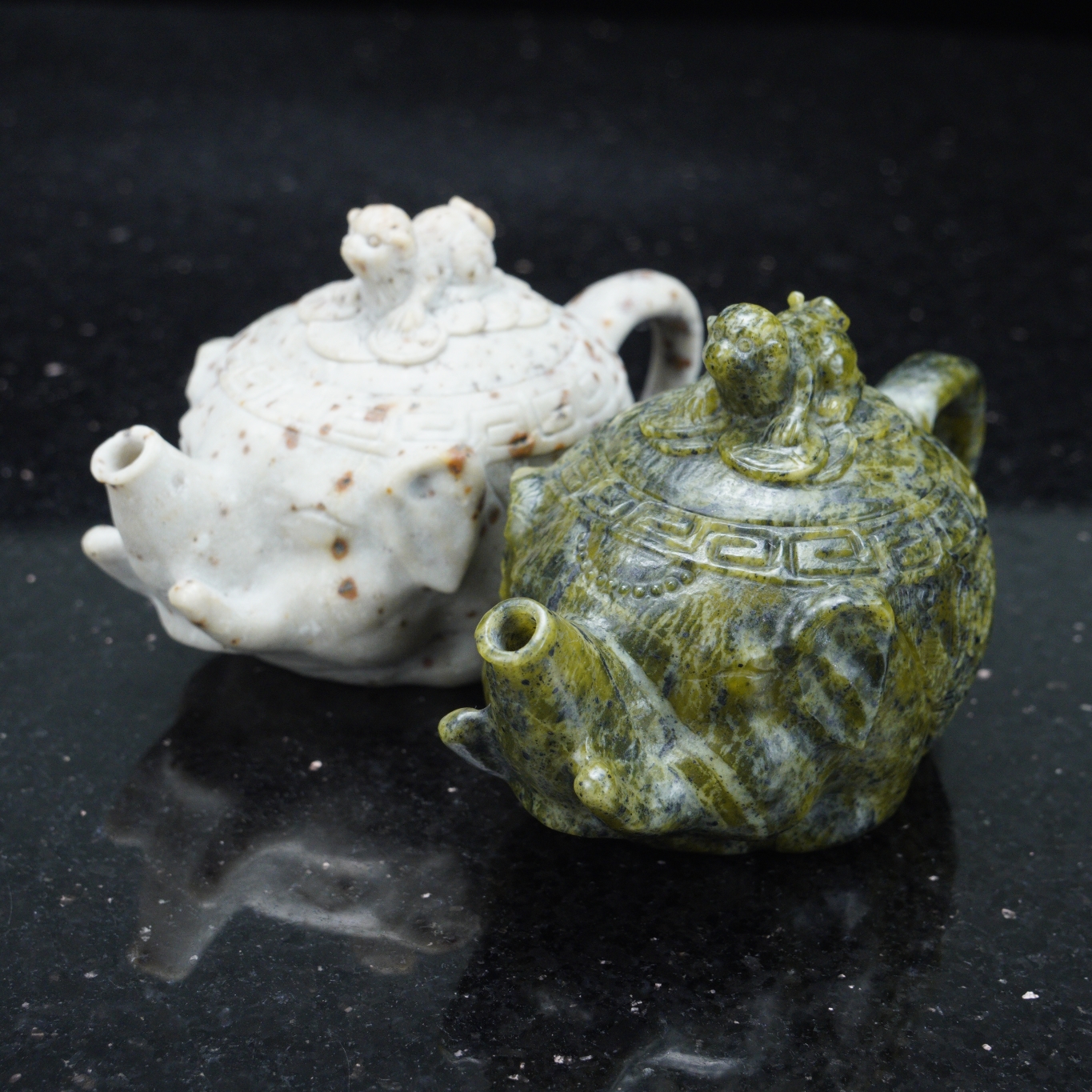 【对象（一对）】天然冰碛岩手工石茶壶高端送礼茶器