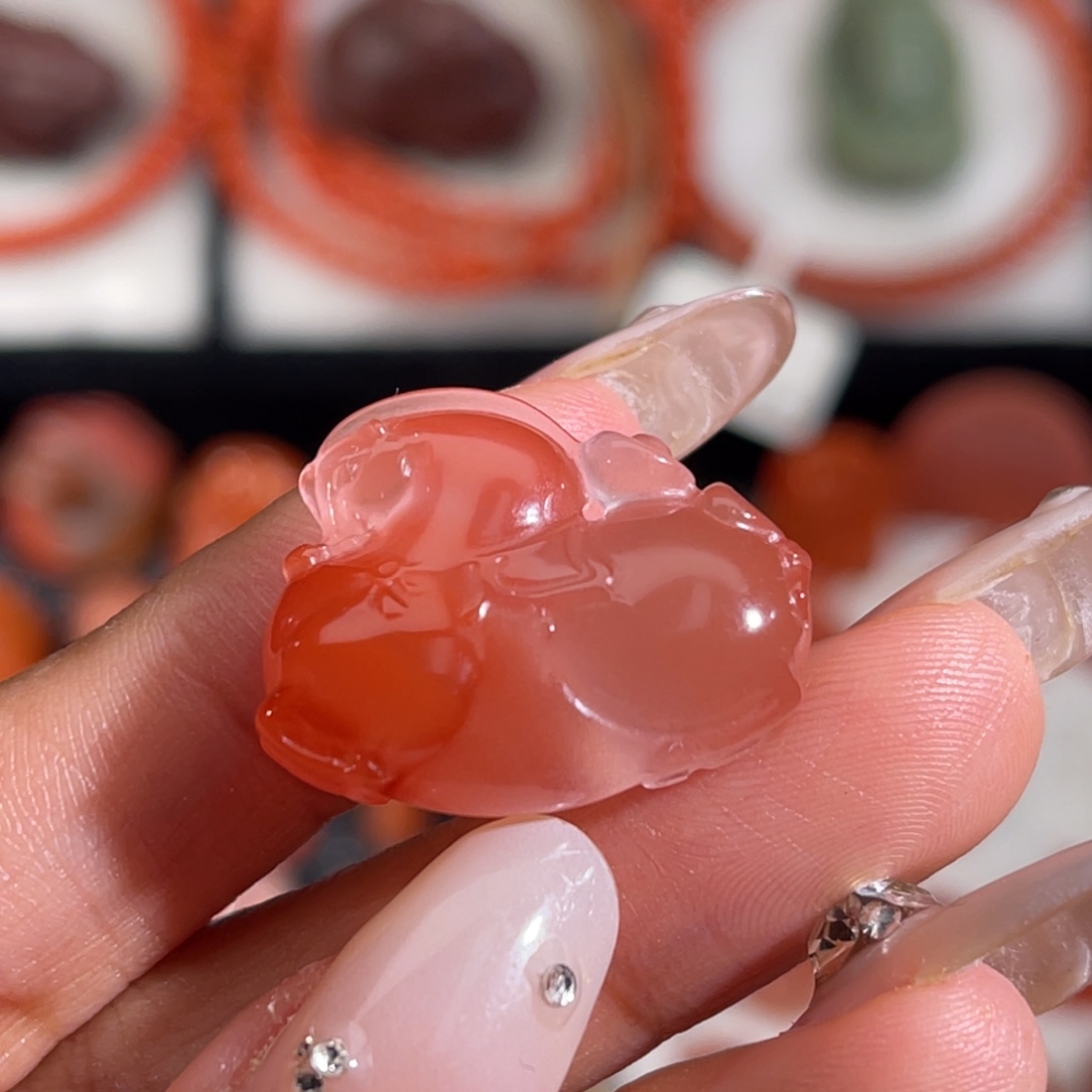 南红玛瑙未镶嵌唐马 23.8x18.7mm