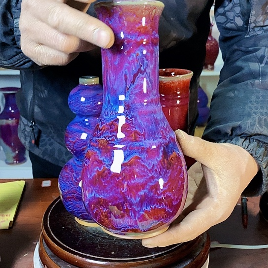 摆件尚峰钧窑作品瓶摆件