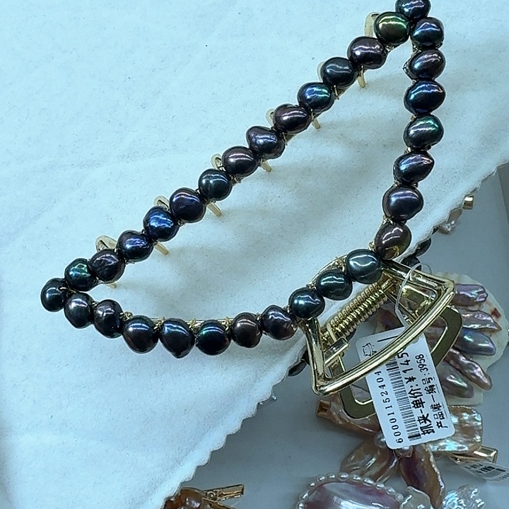 淡水珍珠发饰银S925镶嵌