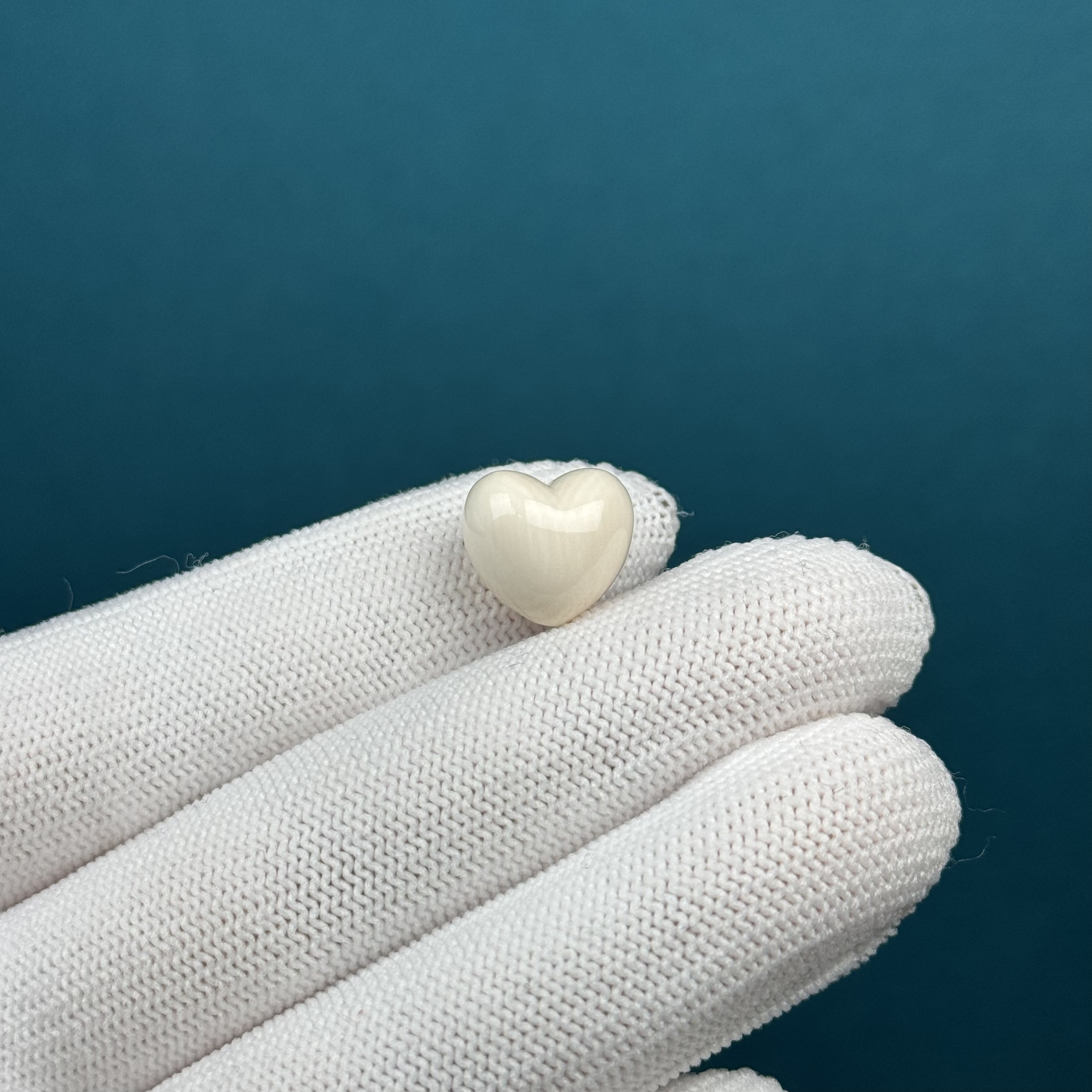 D89-55天然猛犸牙 爱心 13*11.7mm支持复检假一罚十