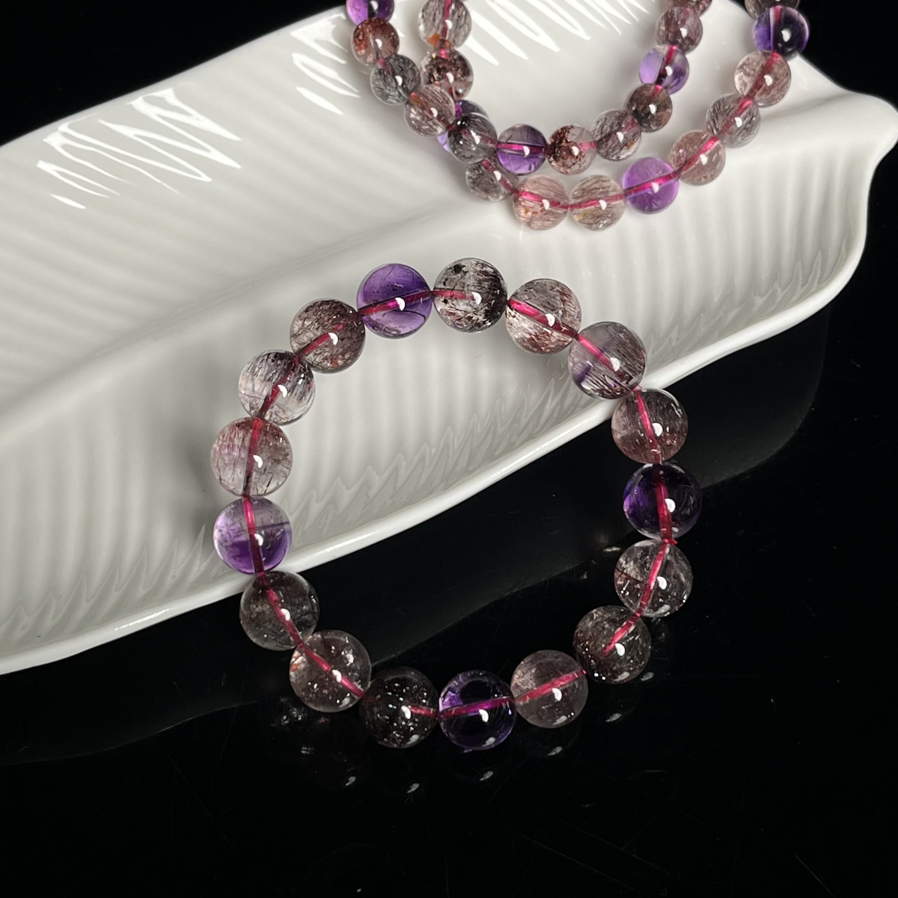 【大鱼甄选】净体黑加仑超七手串M4004多样性发其一简约素圈