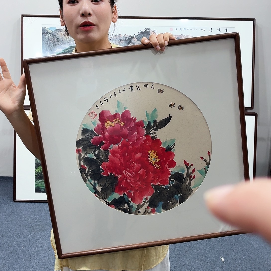 国画手绘作品60×60尺寸