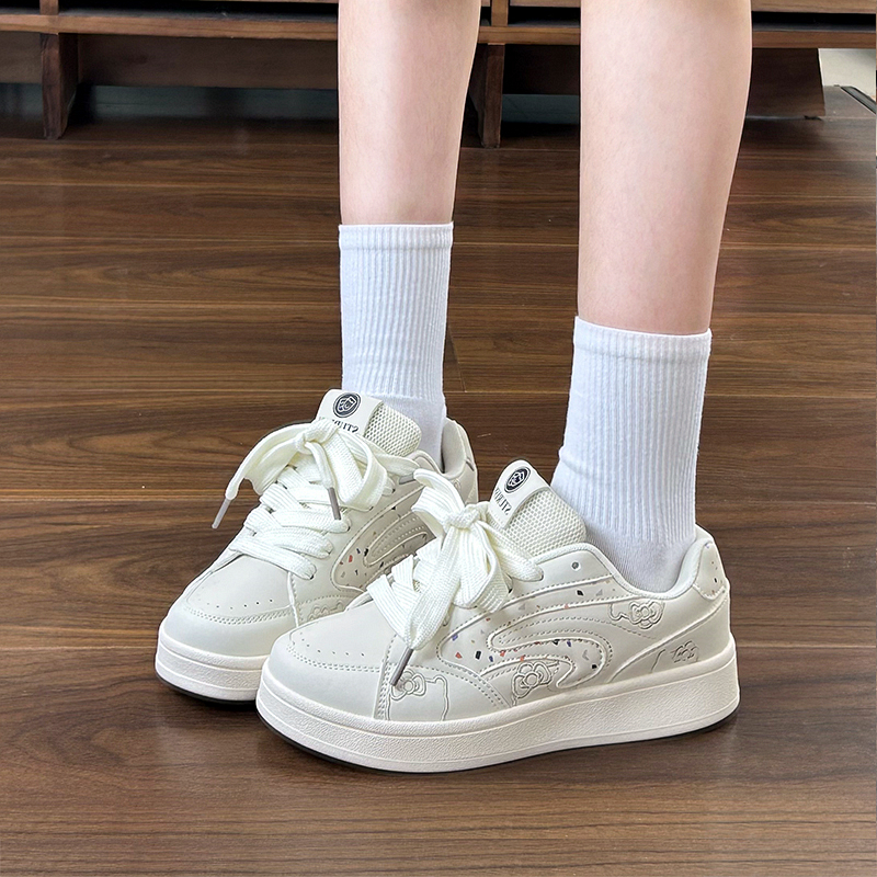 七巧板韩版原创小众百搭板鞋ins潮2025冬季新款休闲小白鞋面包鞋