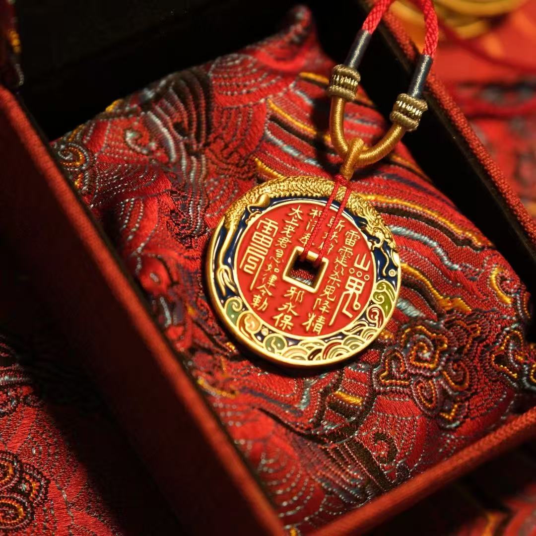 樊师傅制作 珐琅山花-龙腾四海 中式挂摆件