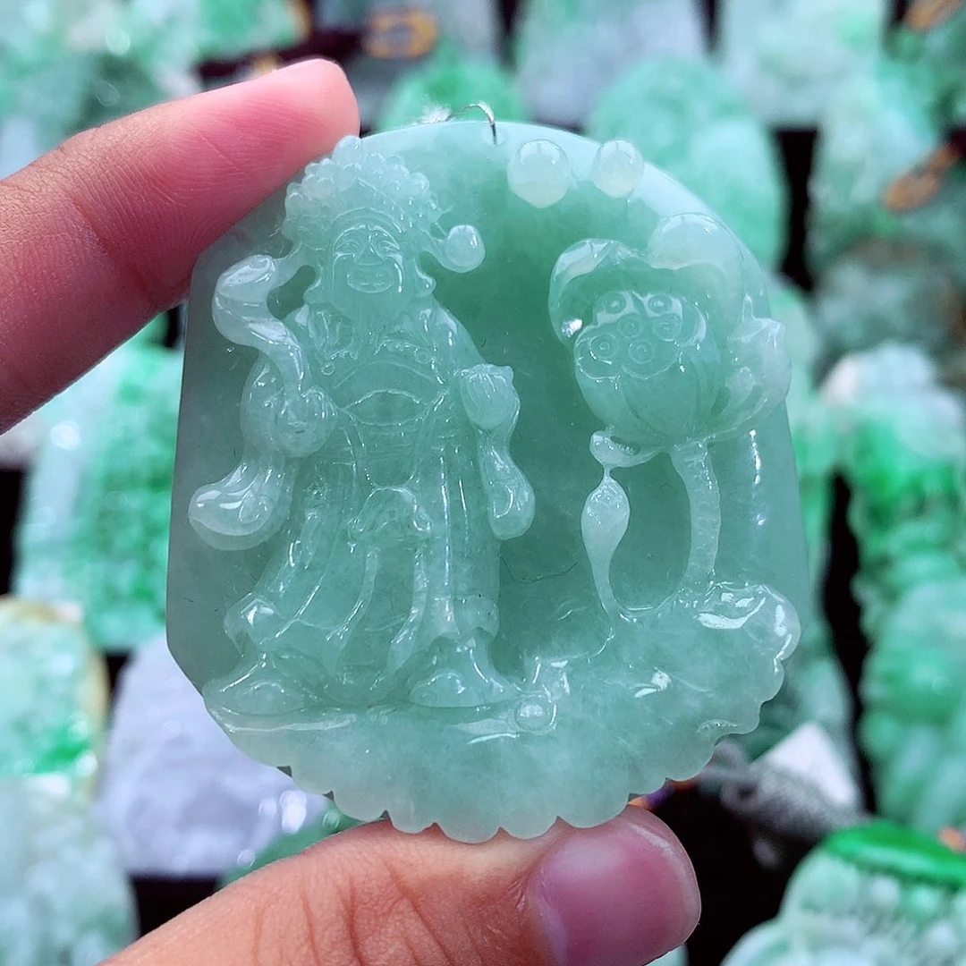天然A货翡翠财神