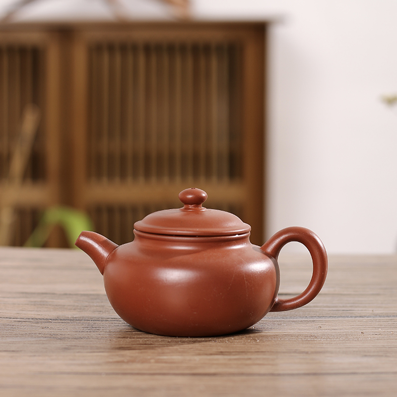 潮州朱泥陶壶手工仿古泡茶壶网孔冲茶罐小容量工夫家用潮州朱泥