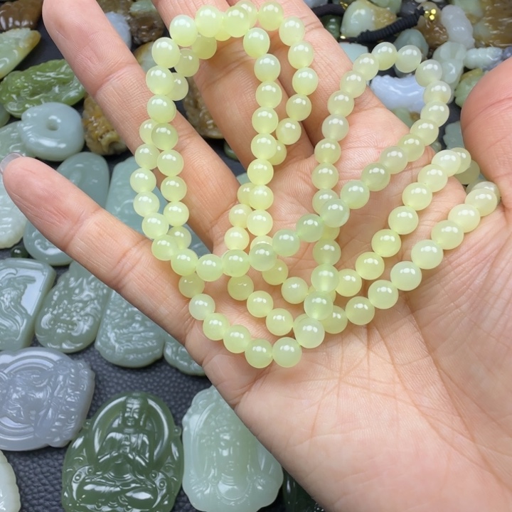 和田玉未镶嵌颈饰108卡6