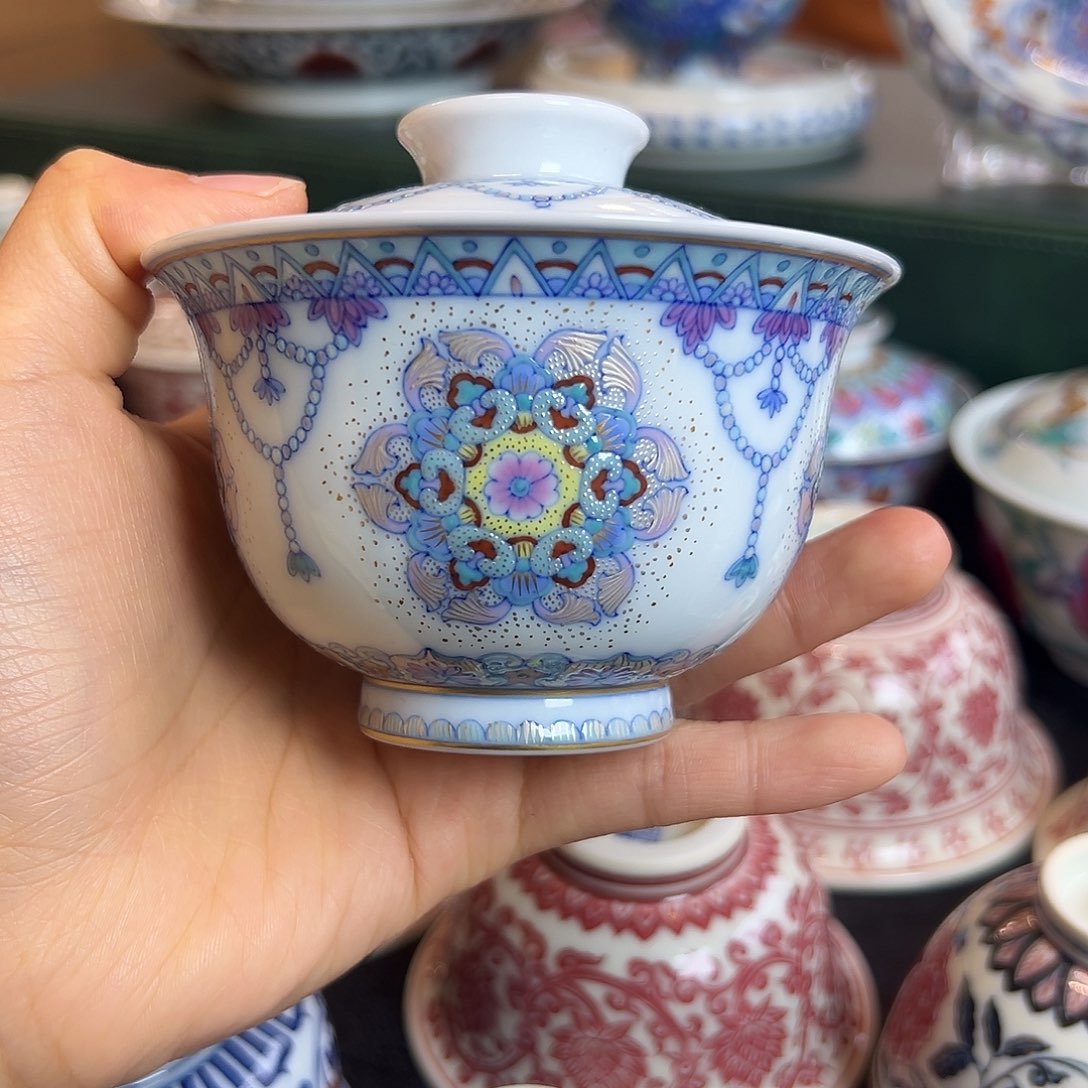 H冉月观隐星空宝相盖碗