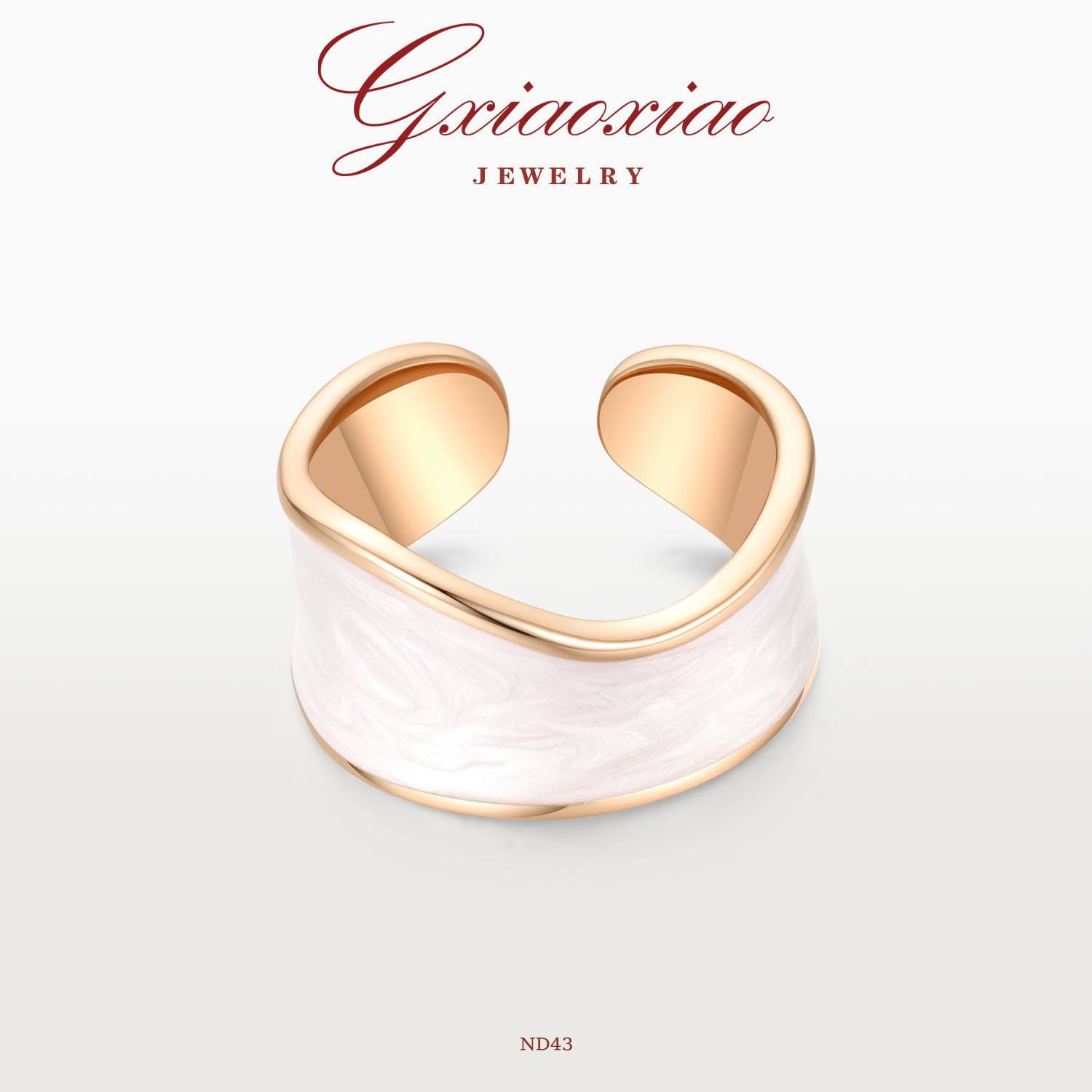 镀K金 时尚气质精致优雅百搭不规则C形戒指 ND43