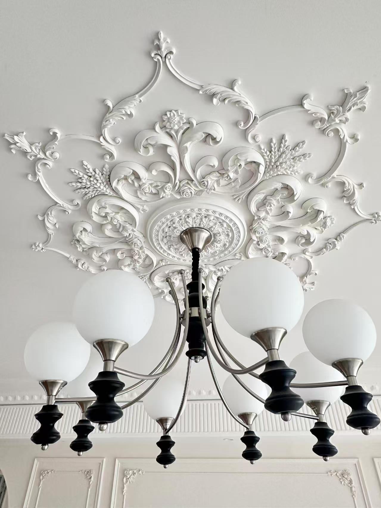 法式石膏grg灯盘仿pu灯盘饰花