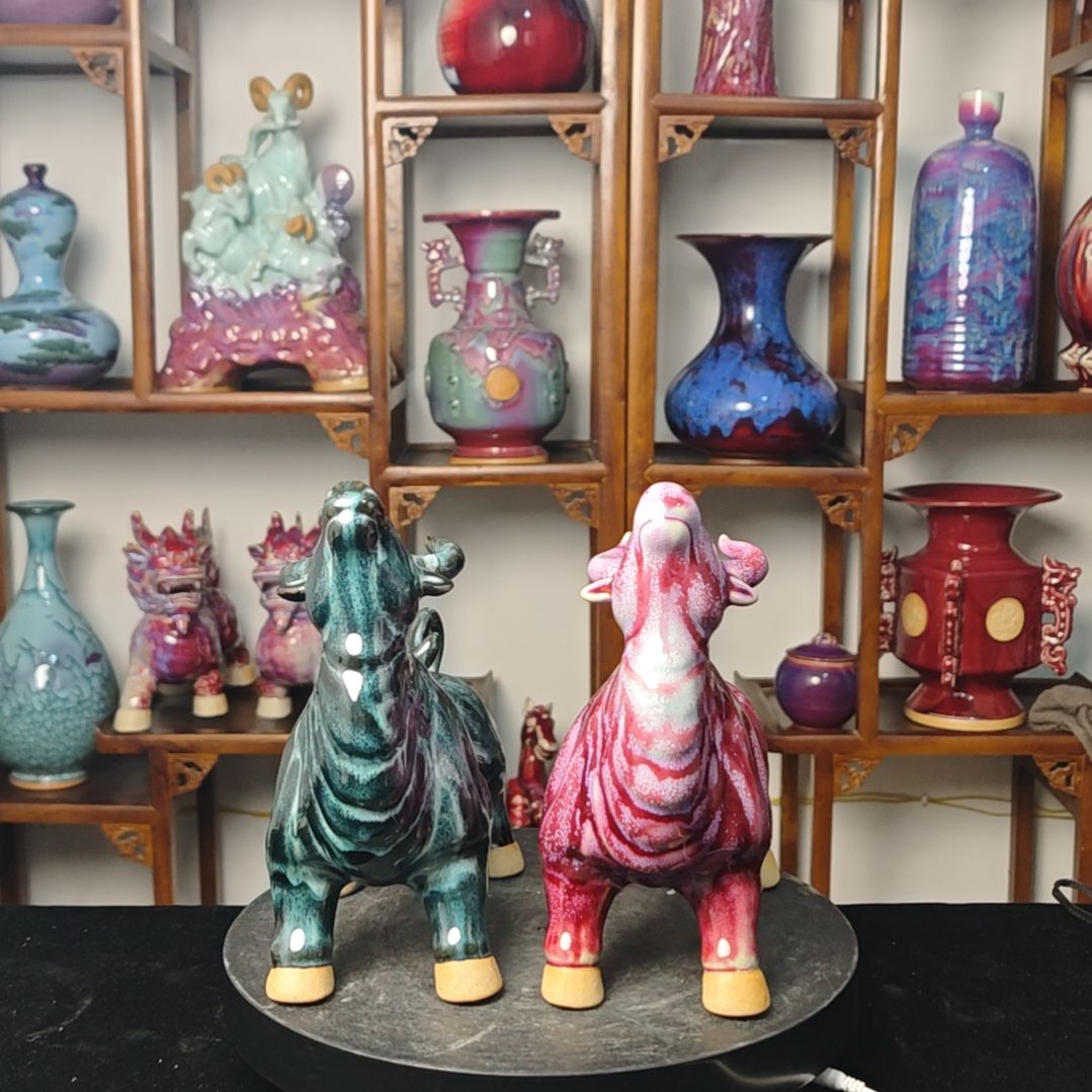 摆件钧瓷摆件神后镇钧瓷