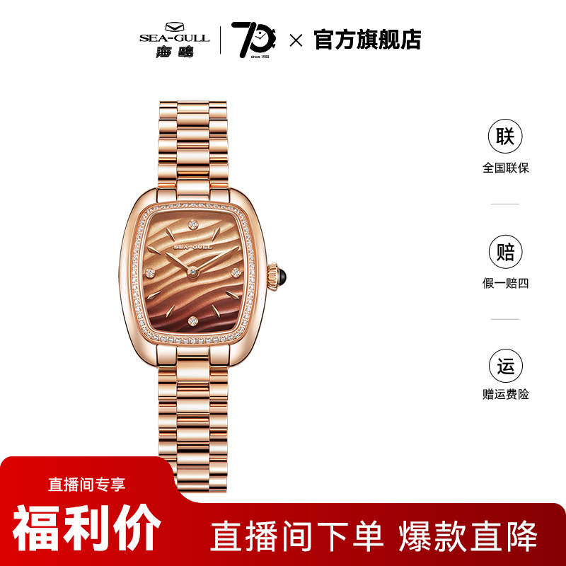 海鸥手表小摩卡复古机械手表小表盘精致优雅女士机械腕表1081