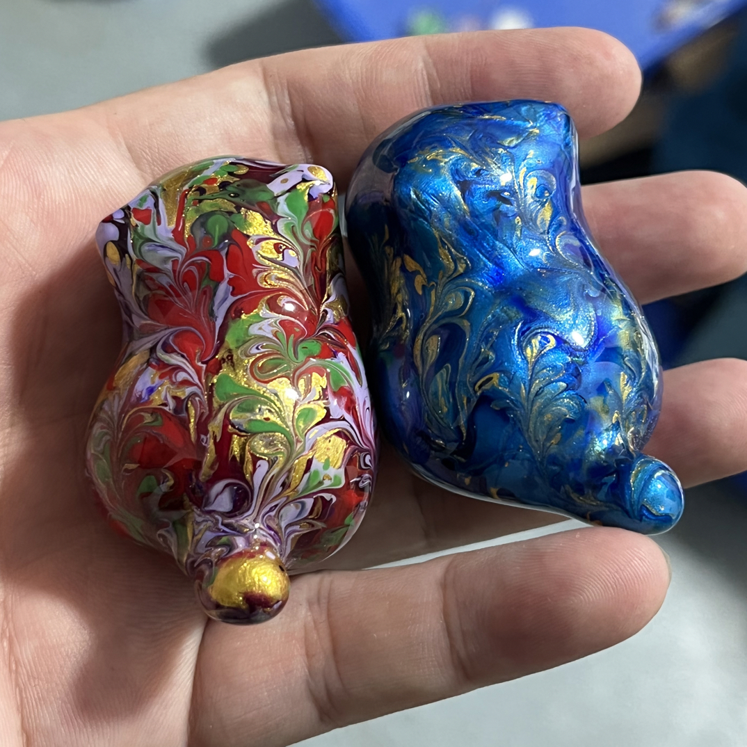 拉花小蹲猫，檀木雕刻