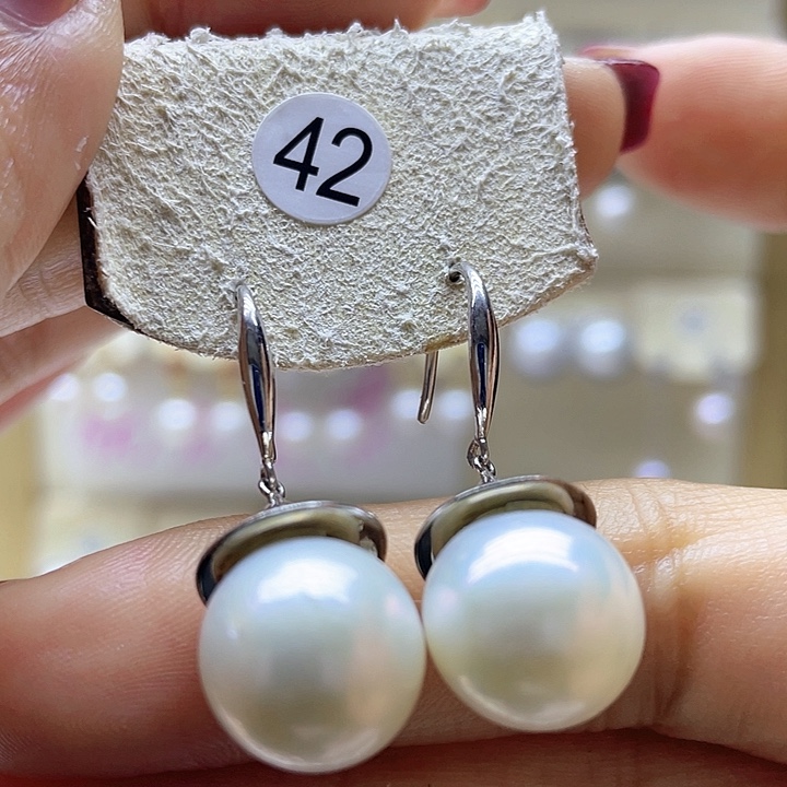 淡水珍珠耳饰银S925镶嵌